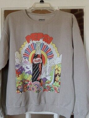 Pepsi Cola Retro Groovy Graphic Crewneck Sweatshirt M